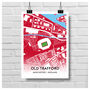 Man United Football Gift Old Trafford Manchester Stadium Art Map A3 Print, thumbnail 2 of 4