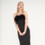 Luxury Silky Black Feather Slip Dress, thumbnail 5 of 6
