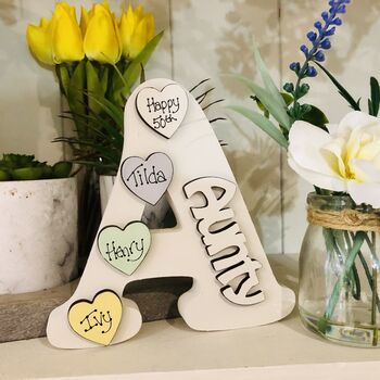 Personalised Aunty A Letter Birthday Gift Ivory, 3 of 4