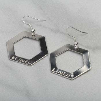 Personalised Hexagon Earrings Gift For Her, 2 of 7