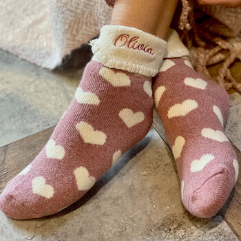 Personalised Valentine's Day Heart Cosy Socks, 2 of 3