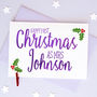 Personalised Wife's First Christmas Holly Card, thumbnail 2 of 3