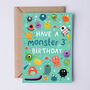 Monster Birthday Card, Boys 3rd Birthday Card, Aliens, thumbnail 1 of 3