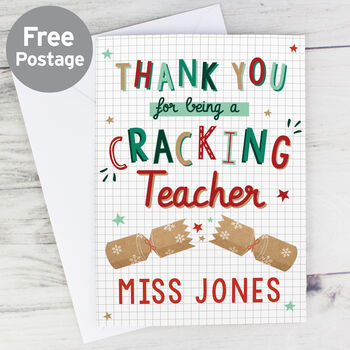 Personalised Cracking Teacher Christmas Card, 2 of 5