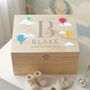 Personalised Hot Air Balloon New Baby Keepsake Box, thumbnail 1 of 12