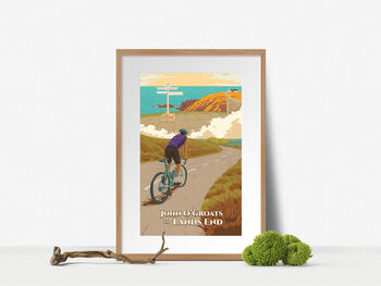 John O'groats To Lands End Cycling Travel Poster Print, 4 of 8