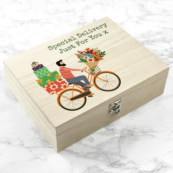 Personalised Bike Delivery Vegan Chocolate Snacks Box, 12 of 12