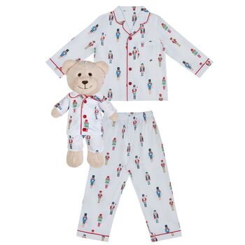 Alexander Boys Pyjama Set With Matching Teddy Bear, 3 of 3