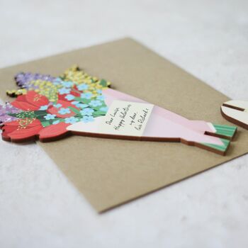 Personalised Wooden Card, Spring Flowers, 5 of 6