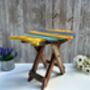 Handcrafted Multicoloured Wooden Fish Mini Stool Table, thumbnail 2 of 12