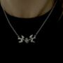 Swallows And Heart Silver Necklace, thumbnail 4 of 6