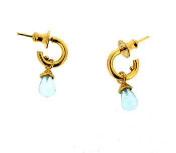 Sterling Silver And Gold Vermeil Gemstone Mini Hoops, 6 of 12