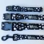 Black White Dotty Spot Puppy Dog Collar And Lead Set, thumbnail 2 of 7