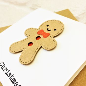 Set Of Six Mini Gingerbread People Christmas Cards, 2 of 3