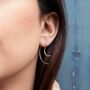 Modern Curved Sterling Silver Drop Earring, thumbnail 1 of 7