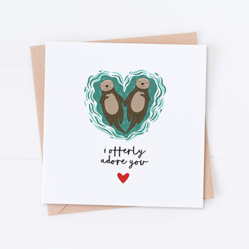 I Otterly Adore You Valentine's Day Card, 2 of 2