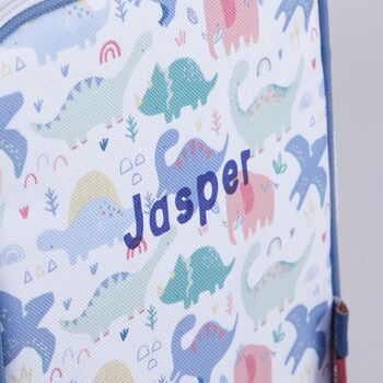 Personalised Colourful Dinosaur Print Lunch Bag, 2 of 6