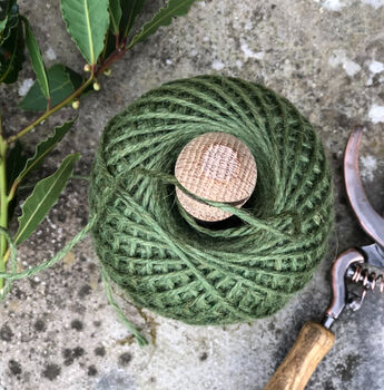 Oak String Holder With Ball Of Green Jute Twine, 4 of 4
