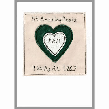 Personalised Emerald 55th Wedding Anniversary Card, 12 of 12