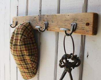 Reclaimed Wood Mini Bowler Hat And Coat Hook, 2 of 6