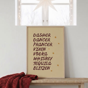 Reindeer Drinks Christmas Print, 2 of 10