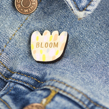 Bloom Wooden Pin Badge, 3 of 3