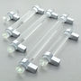 Clear Glass Cabinet Bar Handles With Chrome Finishs, thumbnail 2 of 8