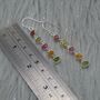 Mixed Tourmaline Sterling Silver Dangle Earrings, thumbnail 10 of 12