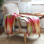 Multi Coloured Check Wool Throw, thumbnail 1 of 4