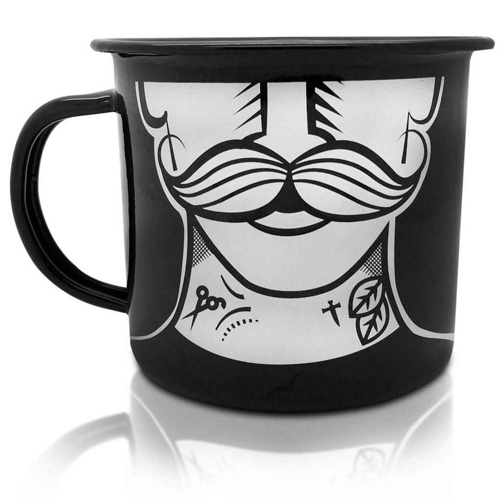 Enamel Gentleman's Grooming Mugs Set Of Four By A Type Of Design