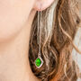 Emerald Green Pull Through Earrings, thumbnail 1 of 3