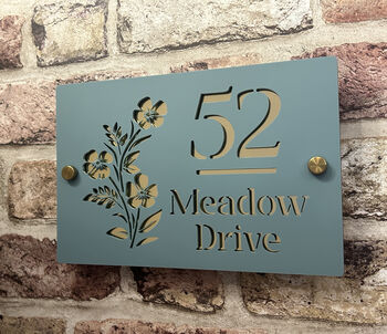 Personalised Buttercup Meadow Design House Sign Acrylic, 3 of 6