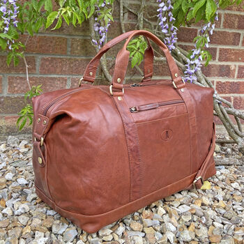 Luxury Buffalo Leather Travel Bag, Holdall, Gym Bag, 5 of 9