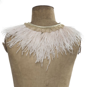 Vintage Peach Ostrich Feather Capelet, 4 of 6