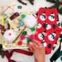 Kids And Tween Christmas Craft Gift – Festive Socks, Crafts, Pen And Reindeer Keyring, thumbnail 1 of 9