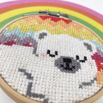 Polar Bear Cub Mini Cross Stitch Kit, 7 of 9