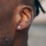 Micro 925 Moisante Diamond Stud Earring For Men, thumbnail 4 of 7
