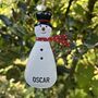 Personalised Metal Snowman Christmas Hanging Decoration, thumbnail 1 of 3