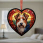 Welsh Terrier Stained Glass Effect Heart Suncatcher, thumbnail 3 of 4