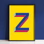 Letter Z Print Alphabet Initial Colourful Wall Art, thumbnail 2 of 2