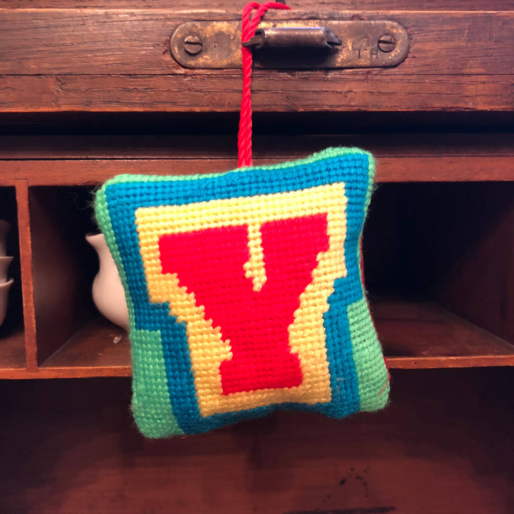 make your own tapestry hanging alphabet decoration by stitchme