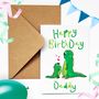 Happy Birthday Daddy Baby Dinosaur Card For Him, thumbnail 1 of 1