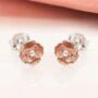 Rose Gold Plated August Birth Flower Poppy Stud Earrings, thumbnail 2 of 6