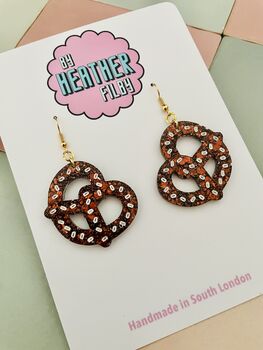 Pretzel Glitter Resin Earrings, 2 of 4