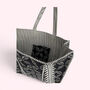 Black And White Block Print Cotton Quilted Tote Bag, thumbnail 3 of 4