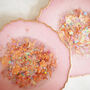 Iridescent Rose Gold Geode Resin Coasters, thumbnail 4 of 12