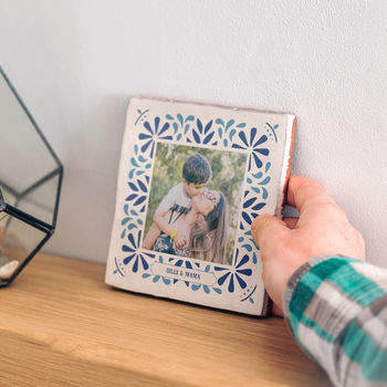 Personalised Portuguese Style Photo Tile With Text, 4 of 7