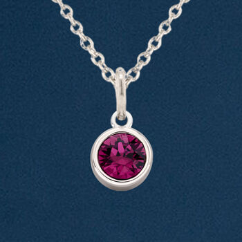 Personalised Sterling Silver February Amethyst Birthstone Necklace, 2 of 12