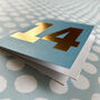 Mini Gold Foiled Number Fourteen Card, thumbnail 3 of 5