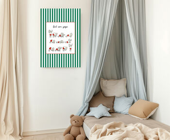 Babar The Elephant Green Yoga Nursery Art Print, 2 of 3